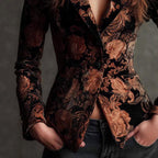 Cora - Women's Floral Long Sleeve Fitted Blazer Jacket 5