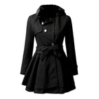 Cordelia - Women’s Double-Breasted Belted Flared Coat 3