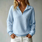 Corinne - Women's Textured Quarter-Zip Sweatshirt 2