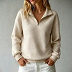 Corinne - Women's Textured Quarter-Zip Sweatshirt 5