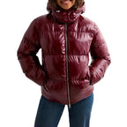 Courtney - Women's Glossy Hooded Zip-Up Puffer Winter Jacket 2