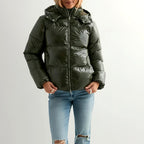 Courtney - Women's Glossy Hooded Zip-Up Puffer Winter Jacket 4