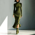 Damaris - Women's Turtleneck Long Sleeve Bodycon Dress 1