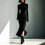 Damaris - Women's Turtleneck Long Sleeve Bodycon Dress 3