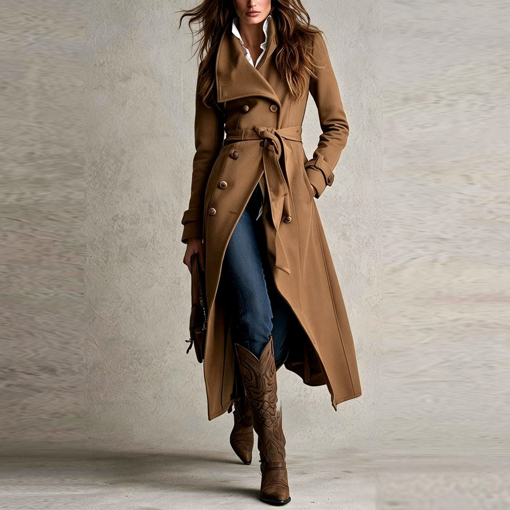 Danaya  - Women’s Longline Coat with Button Closure 2