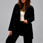 Daphne - Women's Double-Breasted Wide-Lapel Coat 3