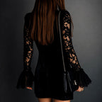 Davina - Women's Textured Bell Sleeve Bodycon Mini Dress 3