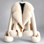 Deirdre - Women’s Faux Suede Shearling Style Cropped Jacket 1