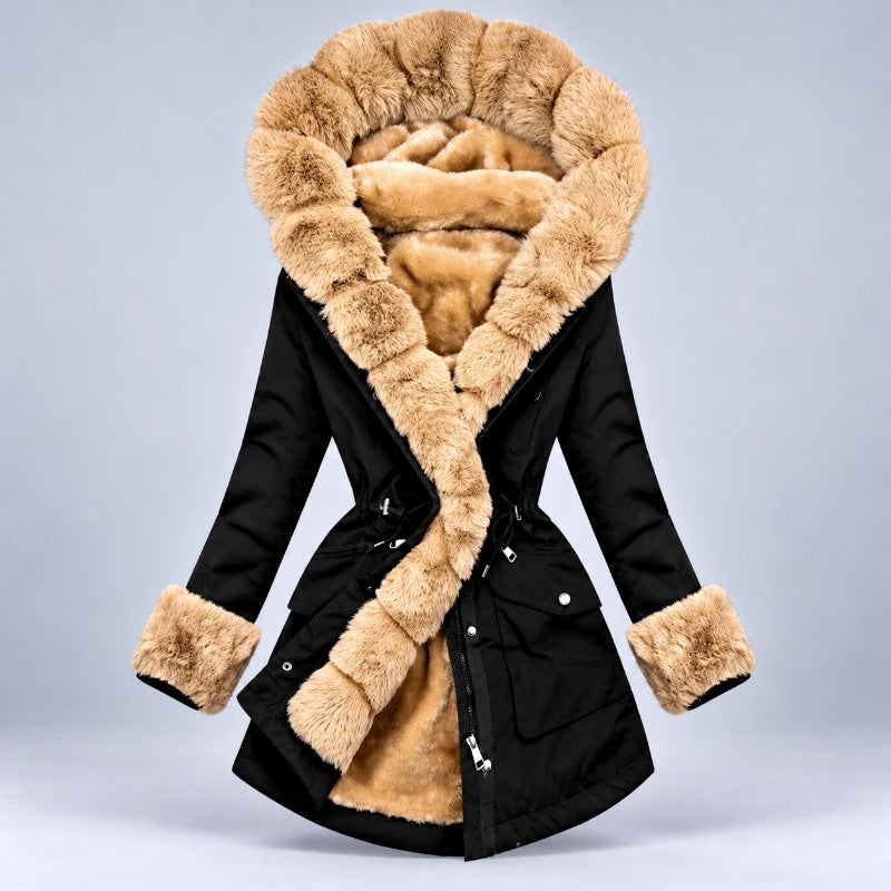 Delaney - Women's Adjustable Waist Fur Hood Parka 1
