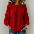 Delaney – Women's Textured Puff Sleeve Knit Blouse 1