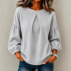 Delaney – Women's Textured Puff Sleeve Knit Blouse 2