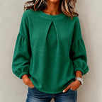 Delaney – Women's Textured Puff Sleeve Knit Blouse 3