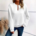 Donatella - Women's Quilted Deep V-Neck Fitted Sweater 6