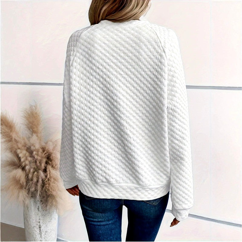 Donatella - Women's Quilted Deep V-Neck Fitted Sweater 8
