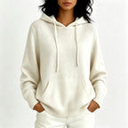Donatella - Women's V-Neck Long Sleeve Hoodie  1