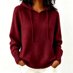 Donatella - Women's V-Neck Long Sleeve Hoodie  3