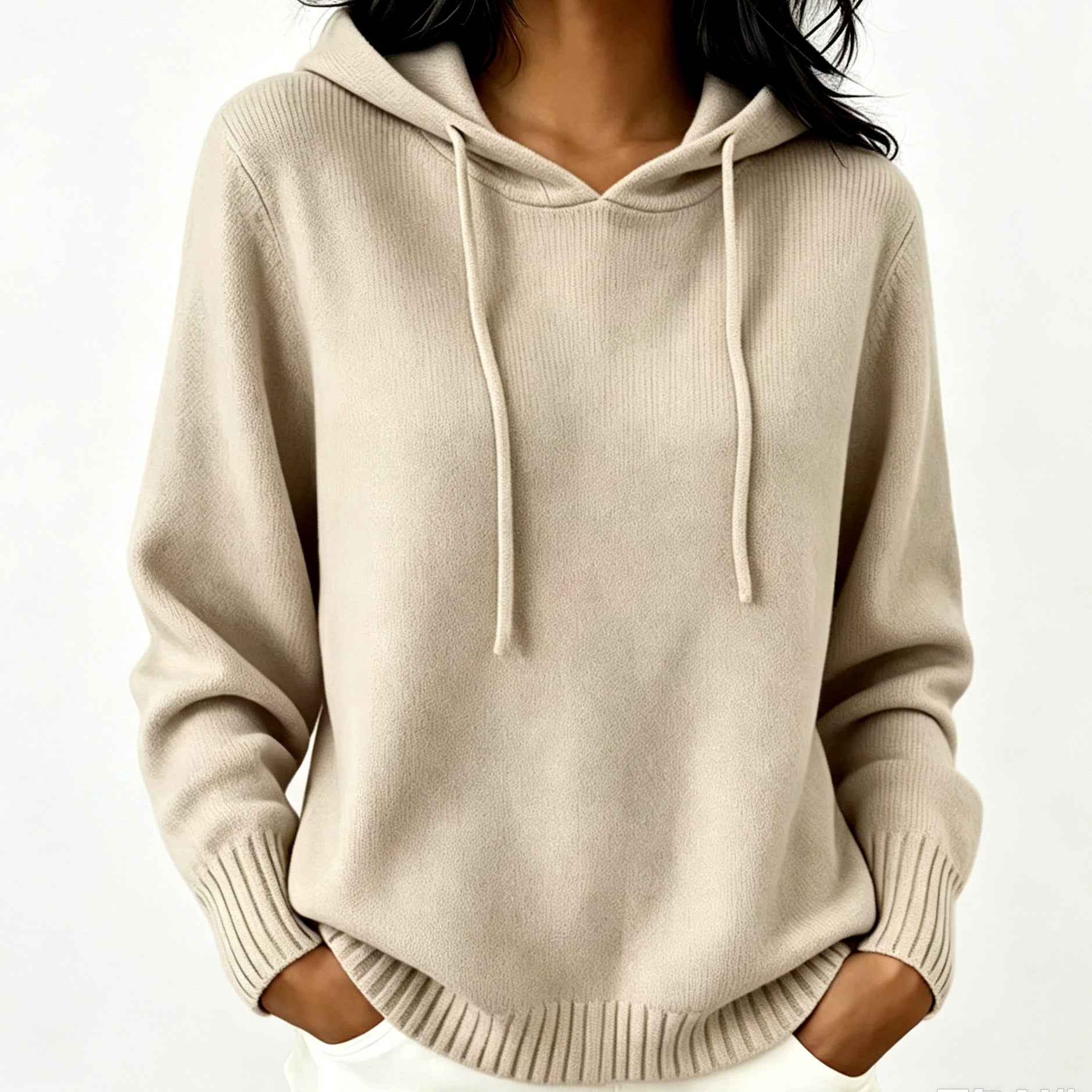 Donatella - Women's V-Neck Long Sleeve Hoodie  4