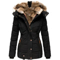 Donna - Women's Quilted Jacket with Fur Trimmed Hood 6