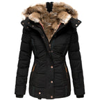 Donna - Women's Quilted Jacket with Fur Trimmed Hood 6