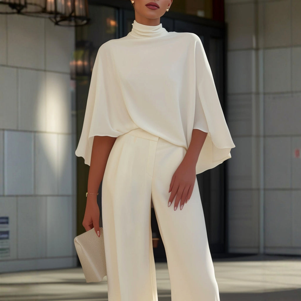 Dora - Women's Batwing Sleeve Wide Leg Matching Set 5