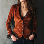 Dorothy - Women's Vintage Velvet Fitted Blazer 1
