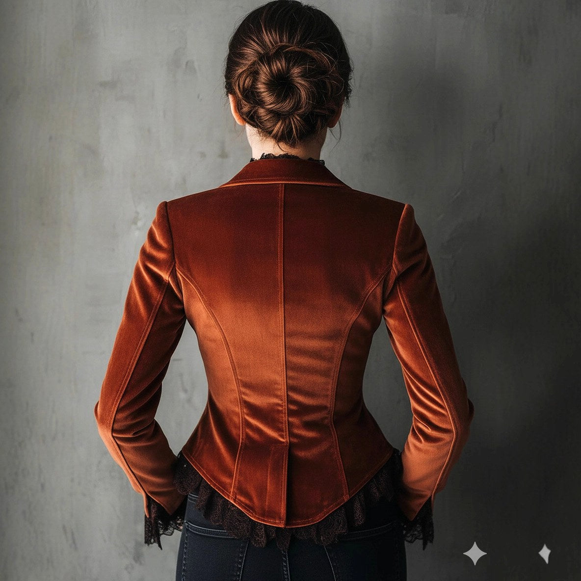 Dorothy - Women's Vintage Velvet Fitted Blazer 2