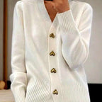 Edda - Women's V-Neck Long Sleeve Cardigan Sweater 4