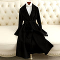 Eleanor - Women’s Tie Waist Long Coat with Wide Lapels 2