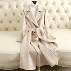 Eleanor - Women’s Tie Waist Long Coat with Wide Lapels 5