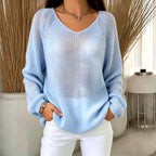Eliza - Women's Lightweight V-Neck Knit Sweater 1