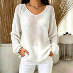 Eliza - Women's Lightweight V-Neck Knit Sweater 2