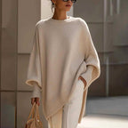 Elizabeth - Women's Round Neck Oversized Knit Sweater 1