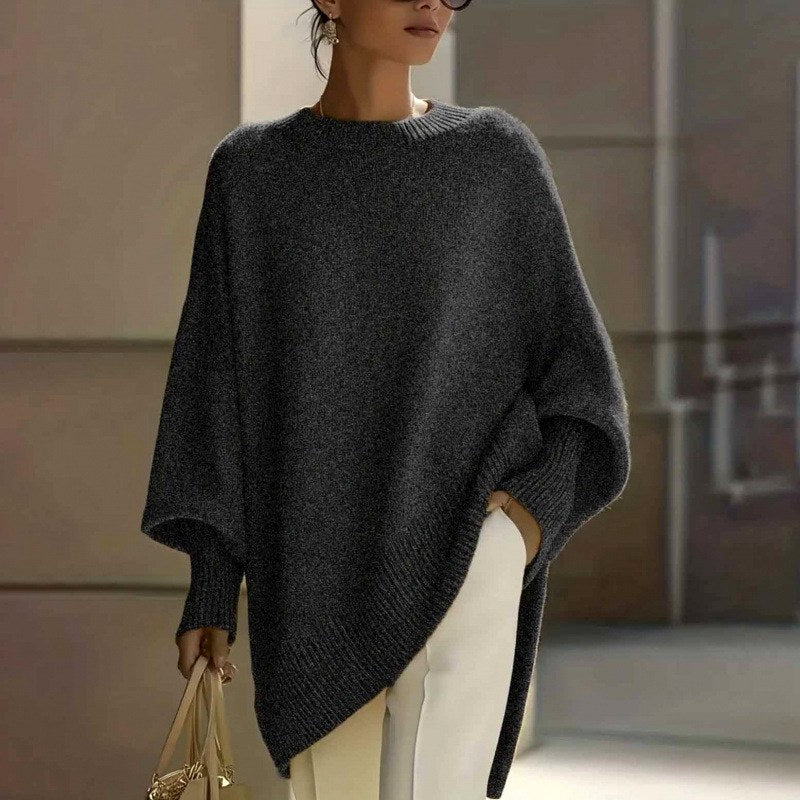 Elizabeth - Women's Round Neck Oversized Knit Sweater 2