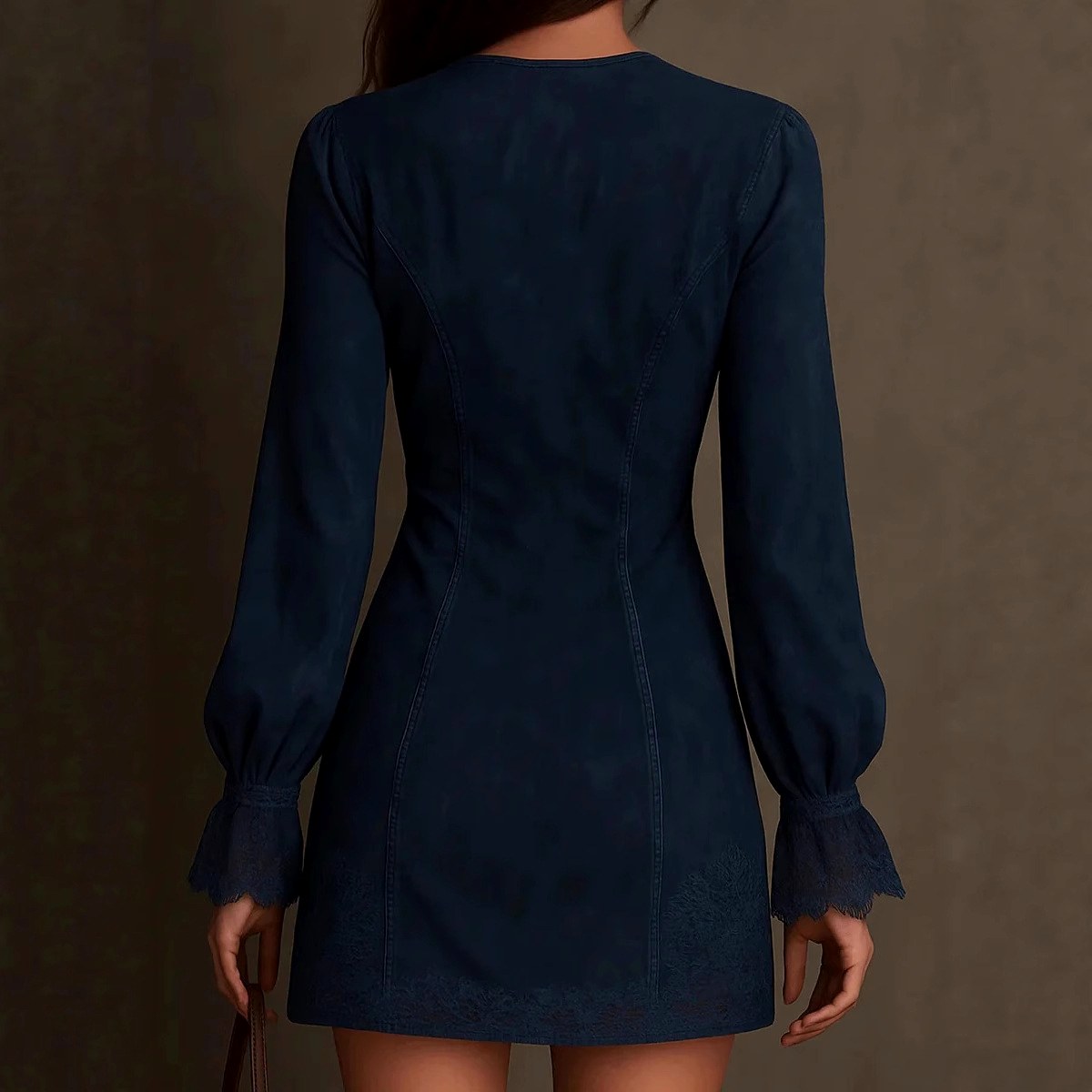 Elizabeth - Women's V-Neck Embroidered Dress 7