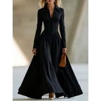 Eloise - Women's Tailored Button-Front Maxi Dress 5