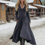 Elowen - Women's Tiered Rustic Long Sleeve Maxi Dress 1