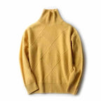 Emilia - Women's Diamond Cashmere Turtleneck Sweater 8