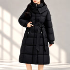 Emily - Women's Long Padded Belted Jacket 5