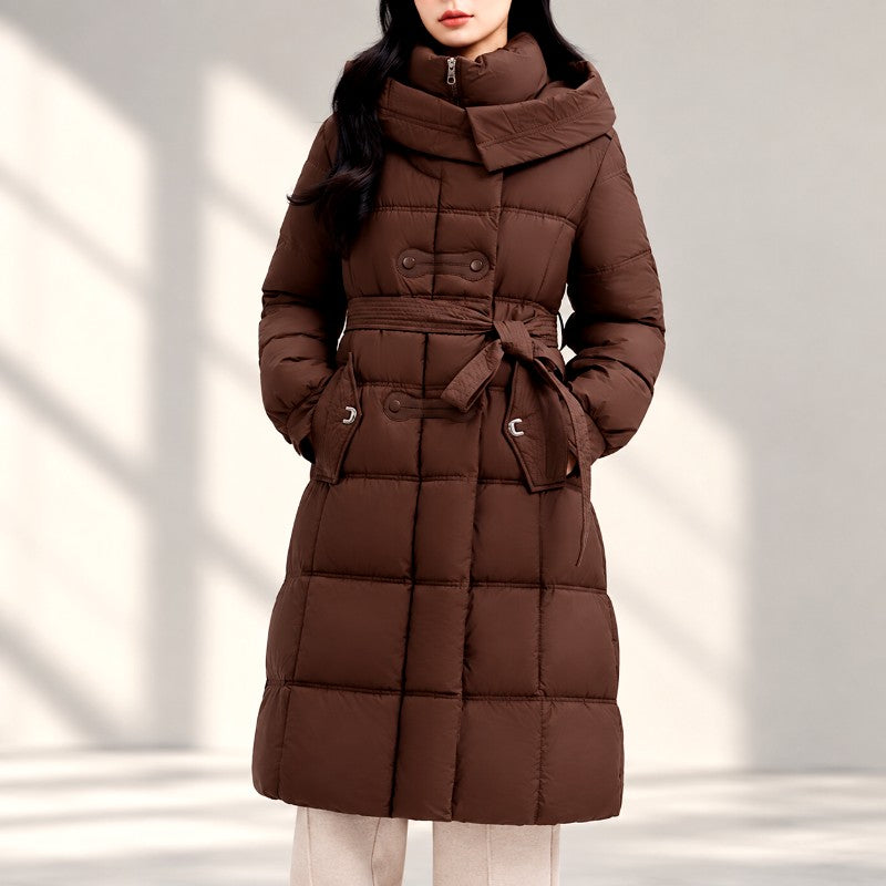 Emily - Women's Long Padded Belted Jacket 7