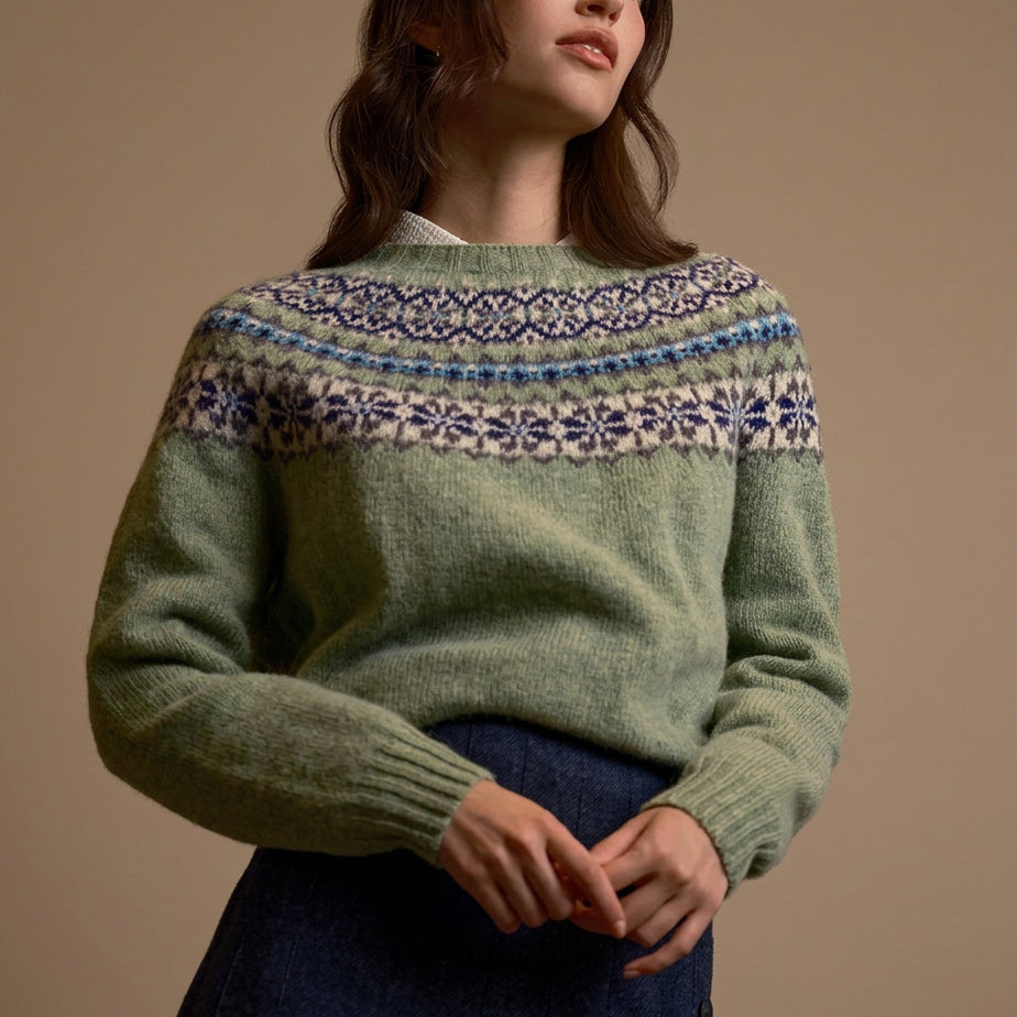 Ericka - Women’s Nordic Winter Sweater with Crew Neck 2
