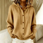 Erin - Women's Knit Button-Down Hoodie Cardigan 2