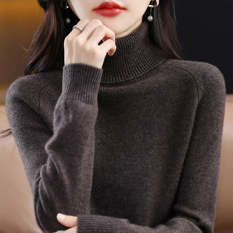 Estela - Women’s Ribbed High Neck Oversized Knit Sweater 1