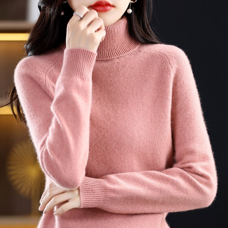 Estela - Women’s Ribbed High Neck Oversized Knit Sweater 4