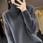 Estela - Women’s Ribbed High Neck Oversized Knit Sweater 5