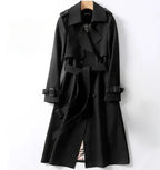 Eulalia - Women's Double-Breasted Longline Trench Coat