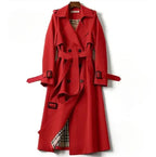 Eulalia - Women's Double-Breasted Longline Trench Coat