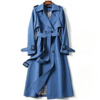Eulalia - Women's Double-Breasted Longline Trench Coat