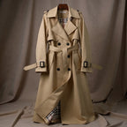 Eulalia - Women's Double-Breasted Longline Trench Coat