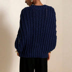 Eunice - Women’s Oversized Knit Cape with Button Front 1