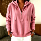 Eurydice - Women's Ribbed Half-Zip Hooded Sweater 3